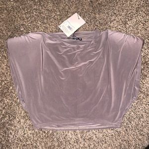 Missguided brown ruched crop top